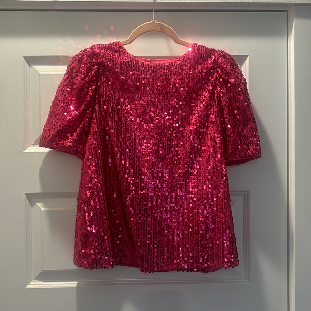 Pink sequin top